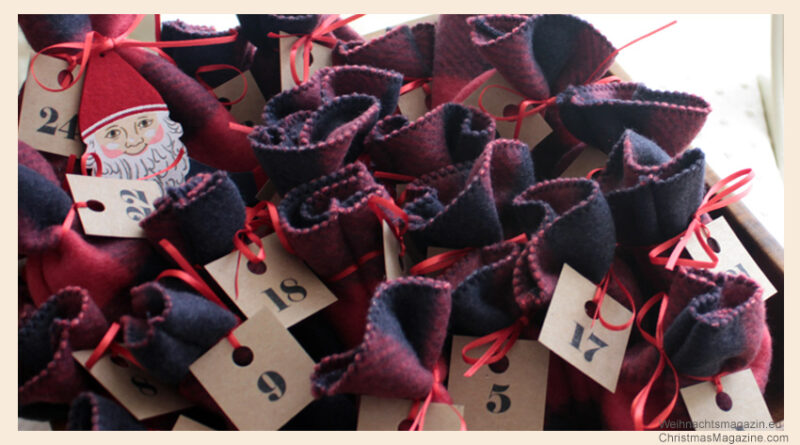 sew your own Advent calendar, fleece, do it yourself, buffalo plaid