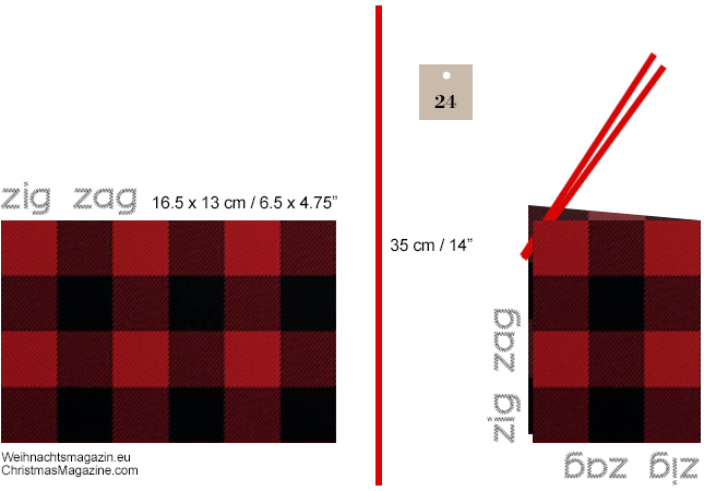 sew your own Advent calendar, fleece, do it yourself, buffalo plaid