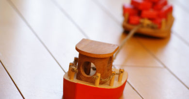 wooden toy tugboat Advent calendar