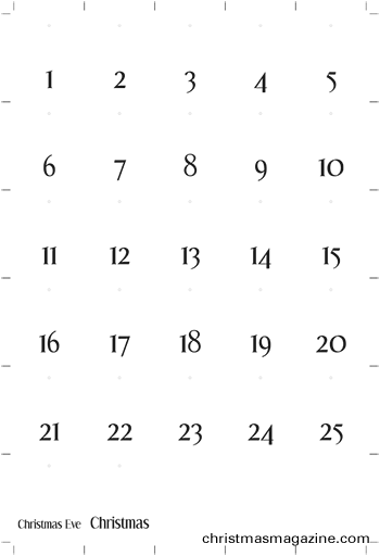 PDF with Advent calendar tags for printing