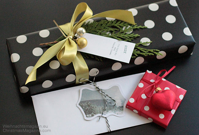 recycled ribbons and Christmas ornaments