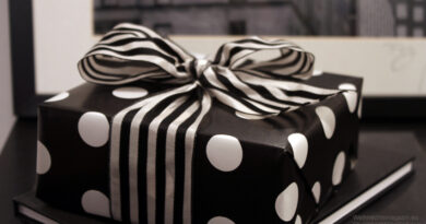 gift wrapping with contrasting packaging