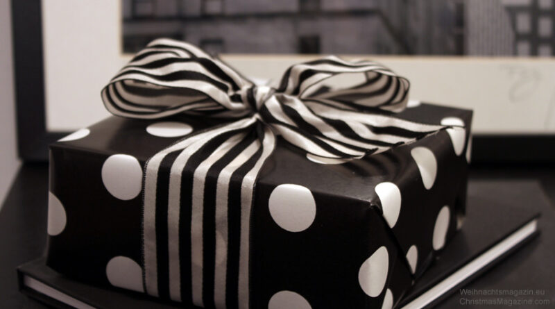 gift wrapping with contrasting packaging