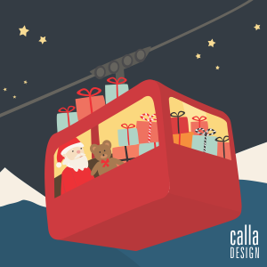 Santa delivering the gifts