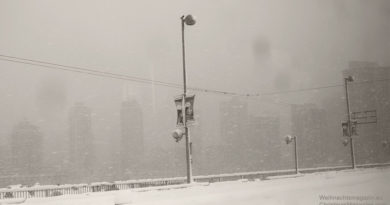 Cambie Bridge Vancouver, snow