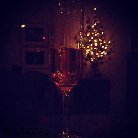 Champagne and Christmas tree