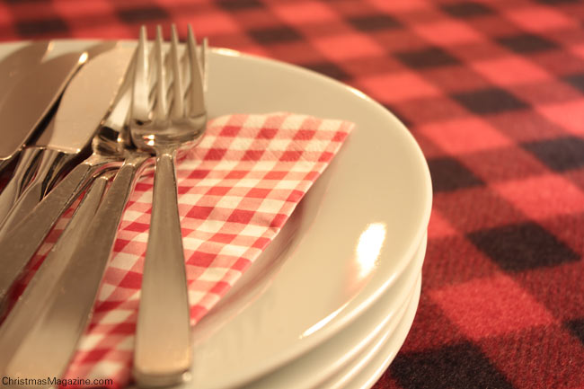 plaid fleece and gingham napkins