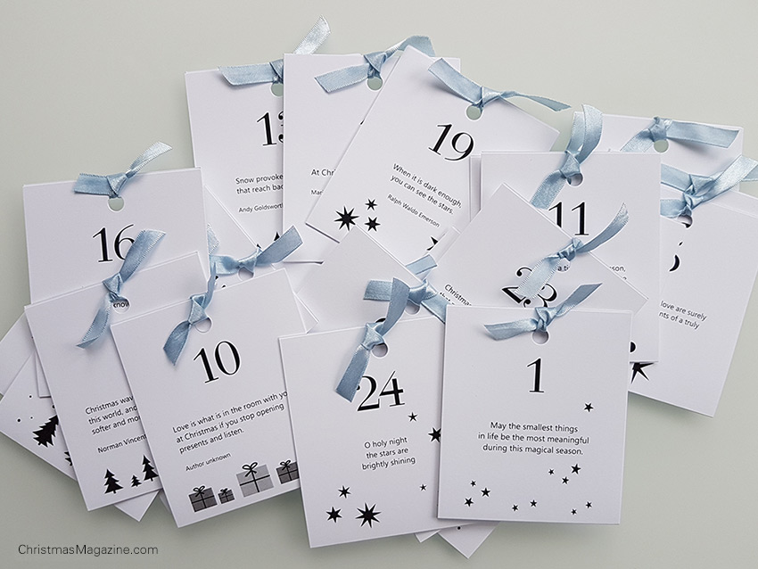 activity Advent calendar, Christmas countdown, PDF