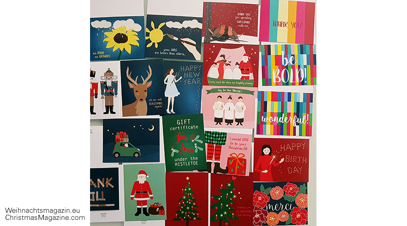 Christmas card, reindeer, illustration, calla DESIGN, tinsel star, Christmas market, greeting cards