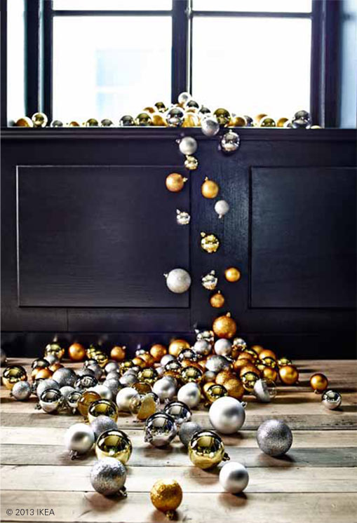 IKEA,, Christmas baubles installation