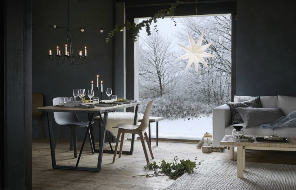 dining room, Christmas, candles