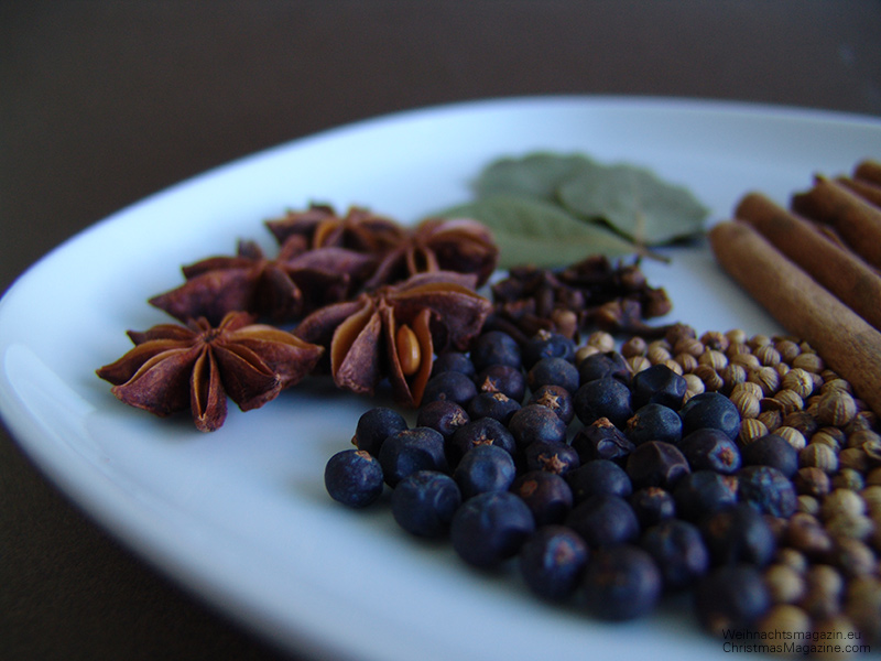 bay leaf, star anise, cinnamon, juniper