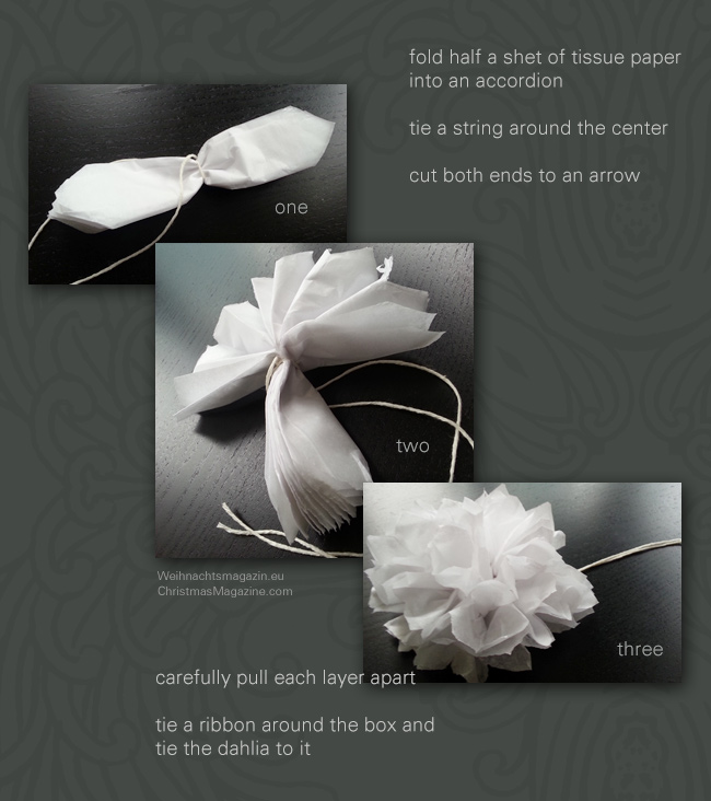 paper dahlia, do it yourself, gift wrapping, do it yourself