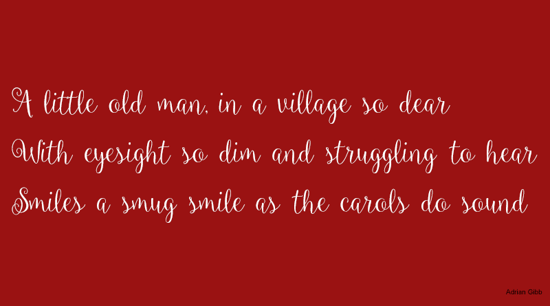 A little old man, in a village so dear - Adrian Gibb