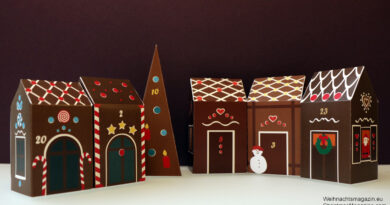 Advent Calendar, small town, boxes, PDF, do it yourself, gingerbread town