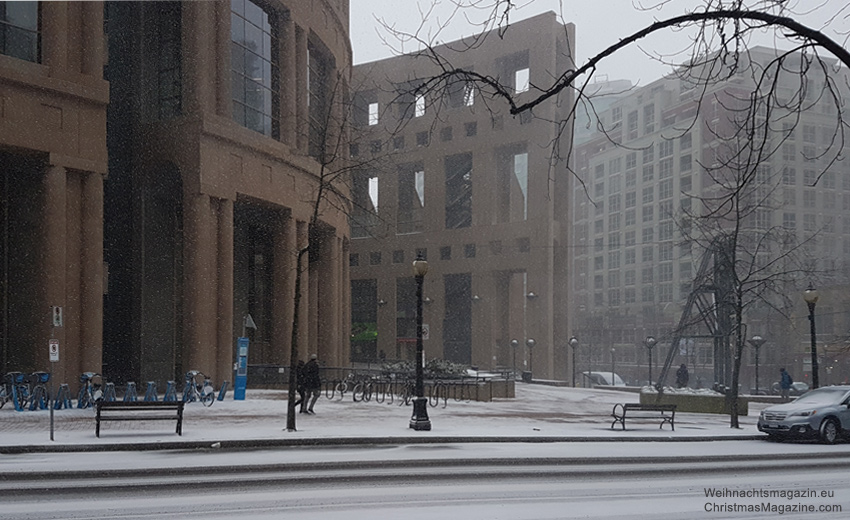 Vancouver, winter, snow, British Columbia, Canada, downtown, Vancouver Public Library