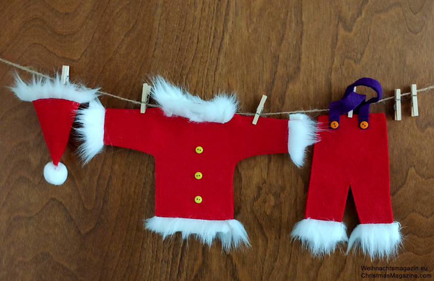 Santa's suit, clothesline, do it yourself
