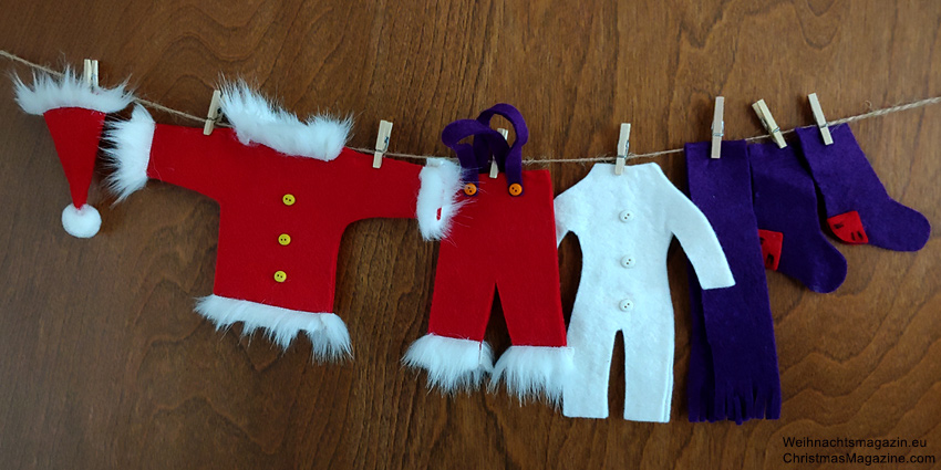 Santa's suit, clothesline, do it yourself