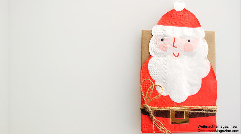 Santa napkin, gift wrap, Christmas