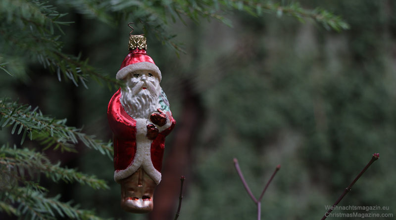 Santa ornament, forest, poem, Robert Frost, Christmas trees