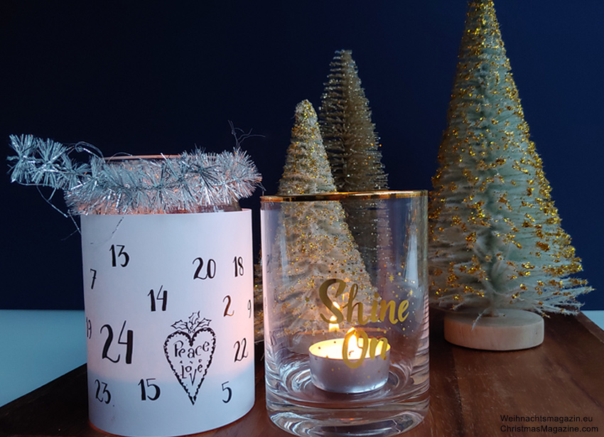 Advent calendar, glass wrap, Christmas decoration, do it yourself, PDF