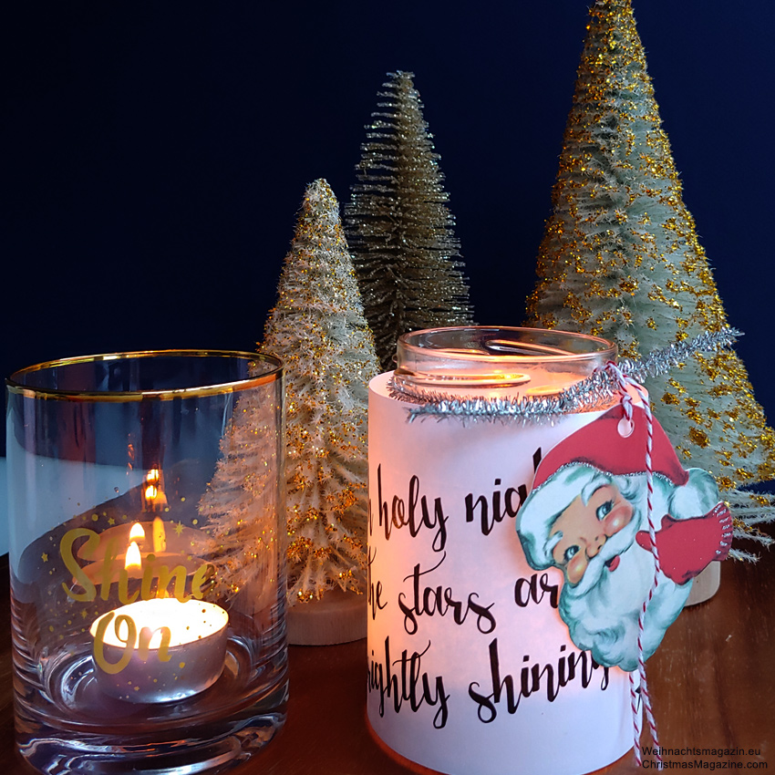 oh holy night the stars are brightly shining, glass wrap, Christmas decoration, do it yourself, PDF