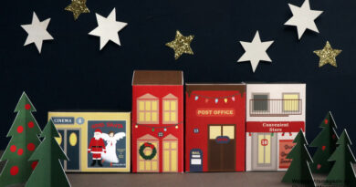 Advent Calendar, small town, boxes, PDF, do it yourself