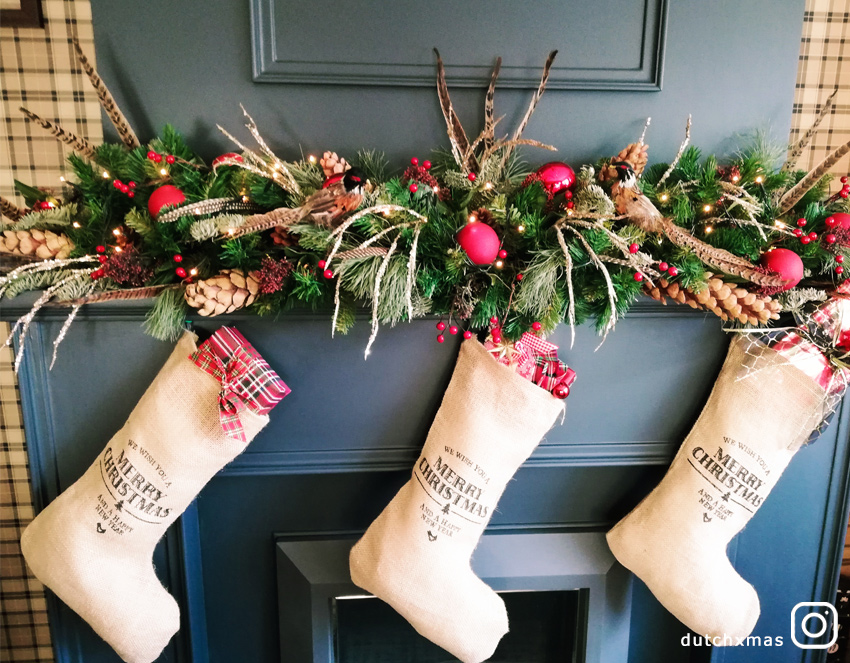 Christmas stockings, Christmas garland