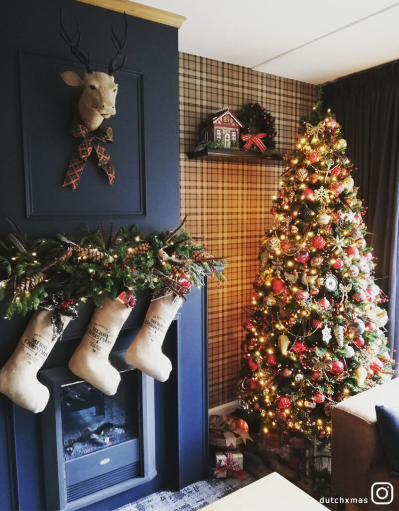 Christmas tree, Christmas stockings, Christmas decorations