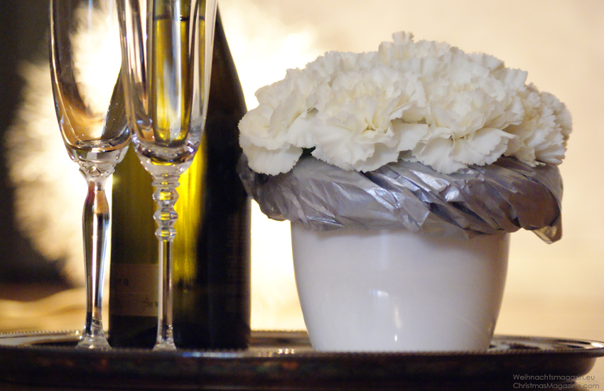 New Year's Eve, carnations arrangement