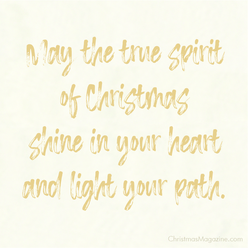 may the true spirit of Christmas shine in your heart and light your path