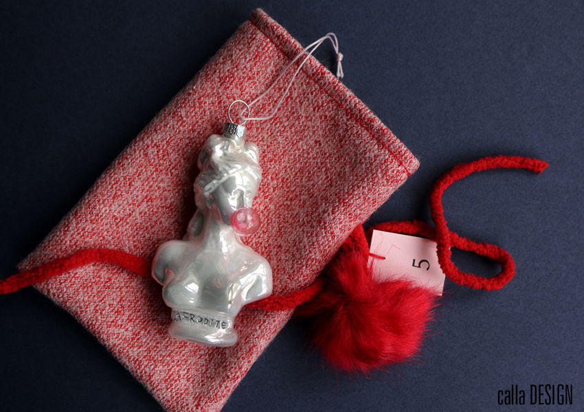luxurious Advent calendar, fabric bags, Aphrodite with bubble gum