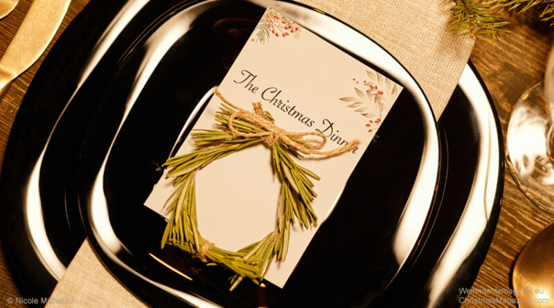forest inspired Christmas table setting