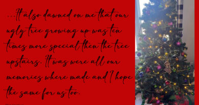 It also dawned on me that our ugly tree growing up was ten times more special then the tree upstairs. It was were all our memories where made and I hope the same for us too.