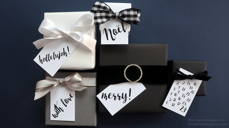 Christmas Gift Wrapping in Monochrome Tones - Christmas Magazine