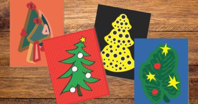 artist inspired Christmas tree cards